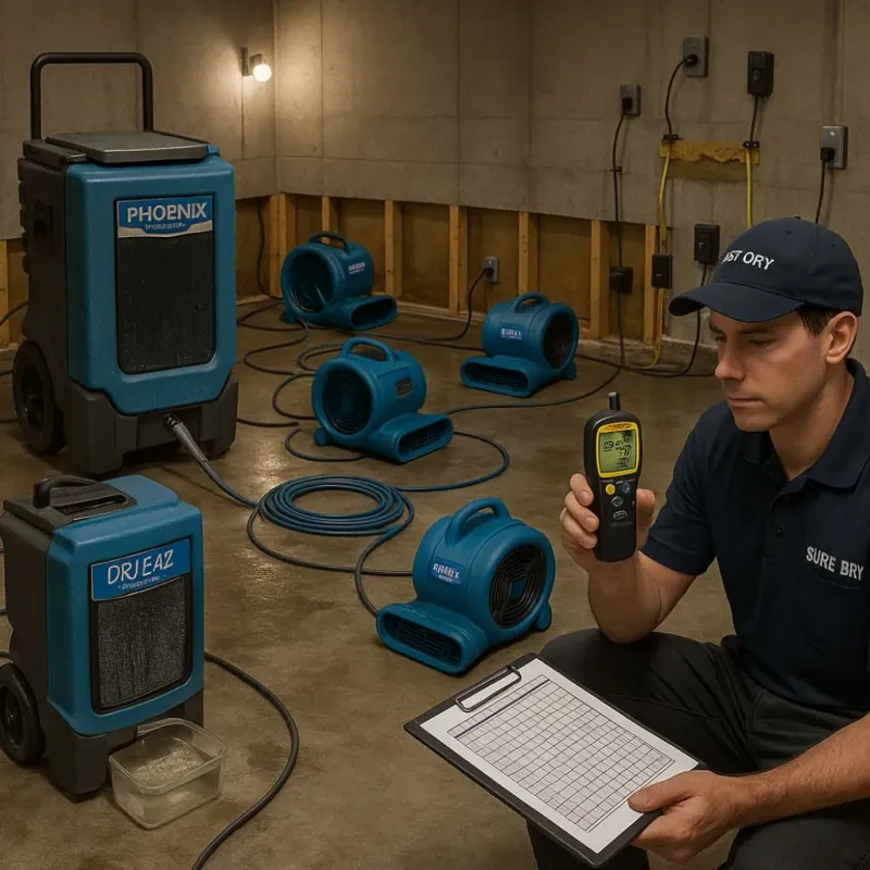 Structural Drying and Dehumidification process in Green Tree, PA